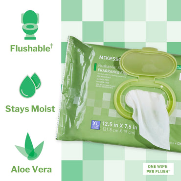 McKesson Flushable Personal Wipe Soft Pack Unscented 48 Count (1241745_CS)