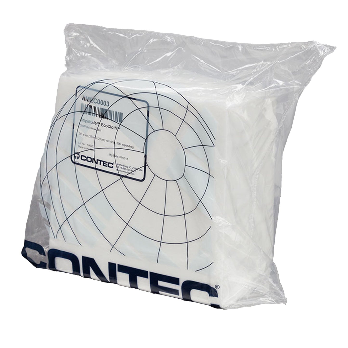 Amplitude™ EcoCloth™ Cleanroom Wipe ISO Class 6 300 Count Bag 9 X 9 Inch NonSterile Disposable (903288_CS)
