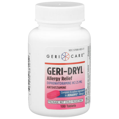 Geri-Dryl Allergy Relief 25 mg Strength Tablet 100 per Bottle (873289_CS)