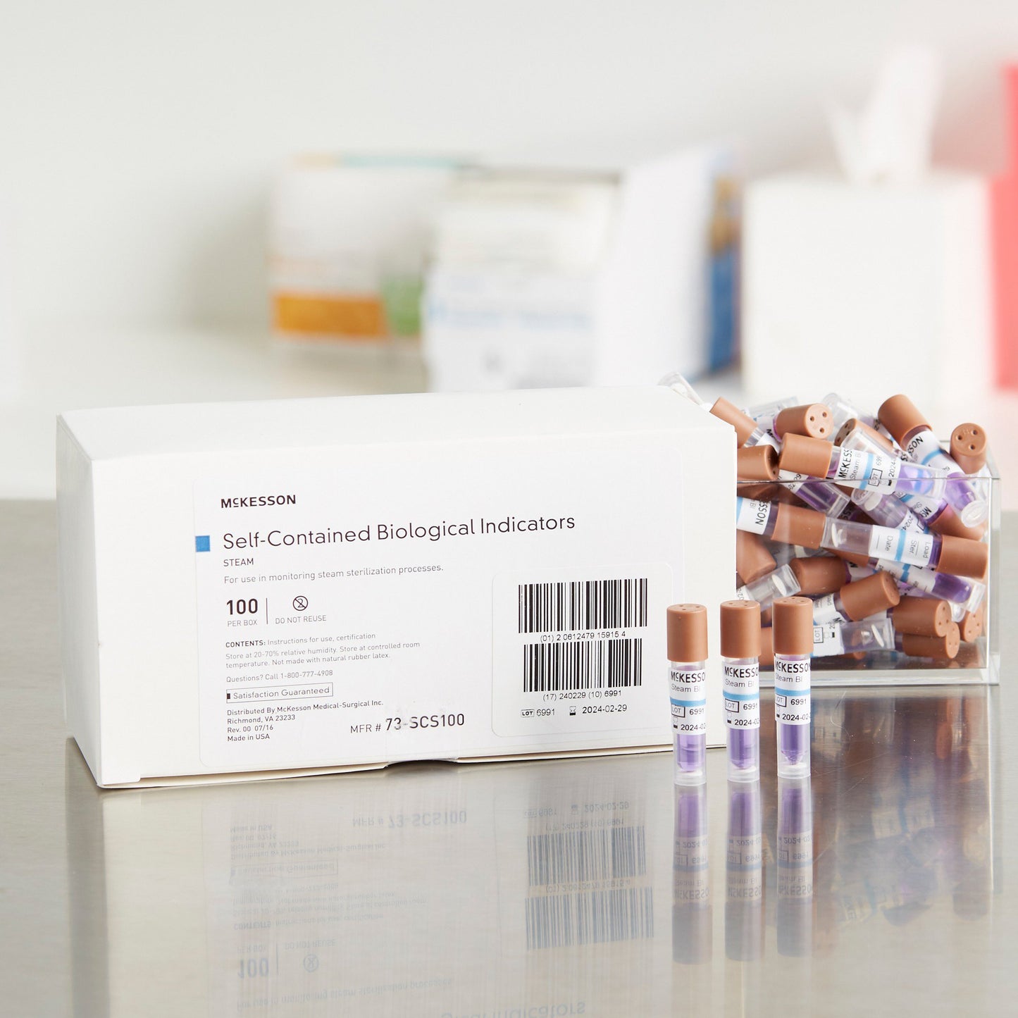 McKesson Sterilization Biological Indicator Vial Steam (524878_BX)