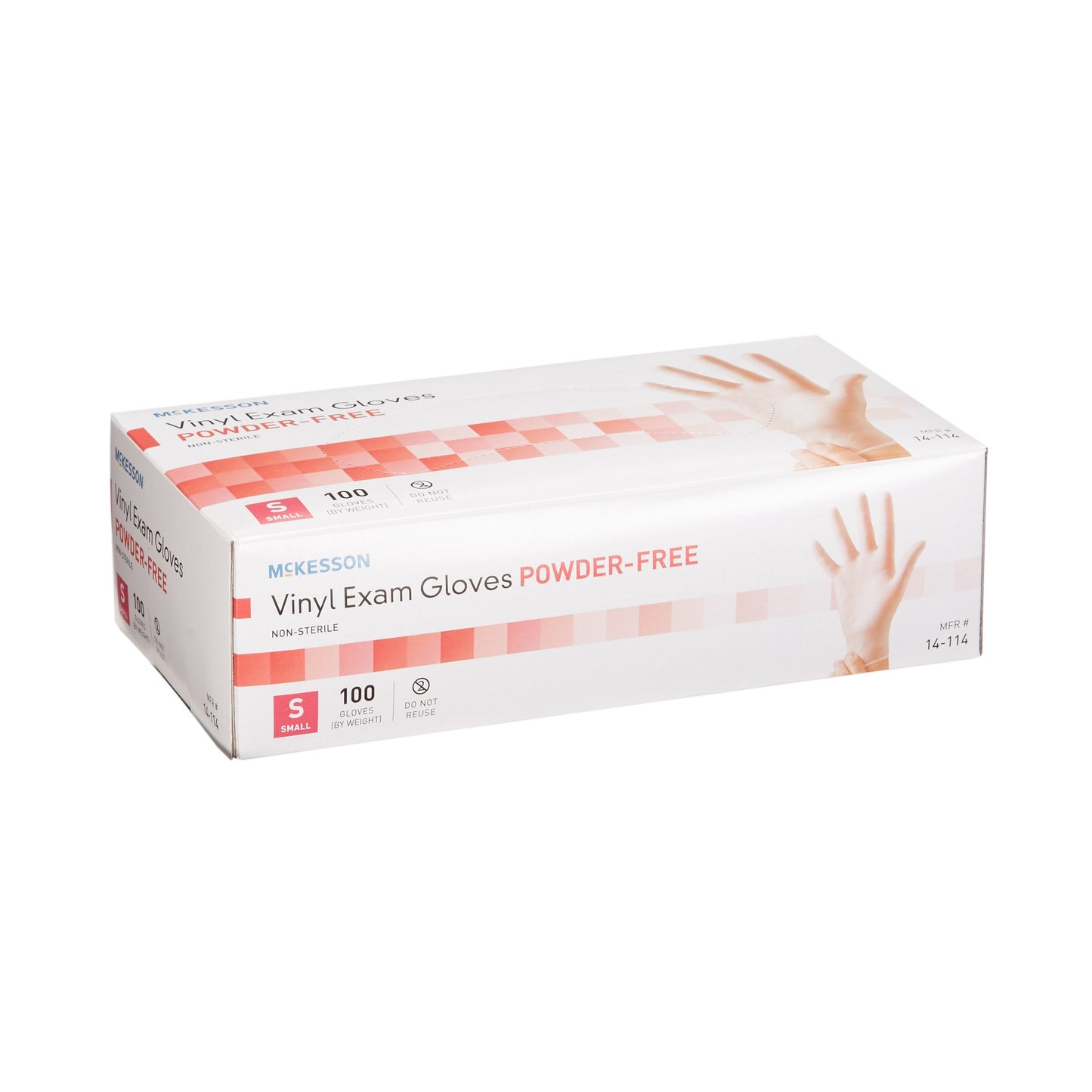 McKesson Exam Glove Small NonSterile Vinyl Standard Cuff Length Smooth Clear Not Rated (354438_CS)