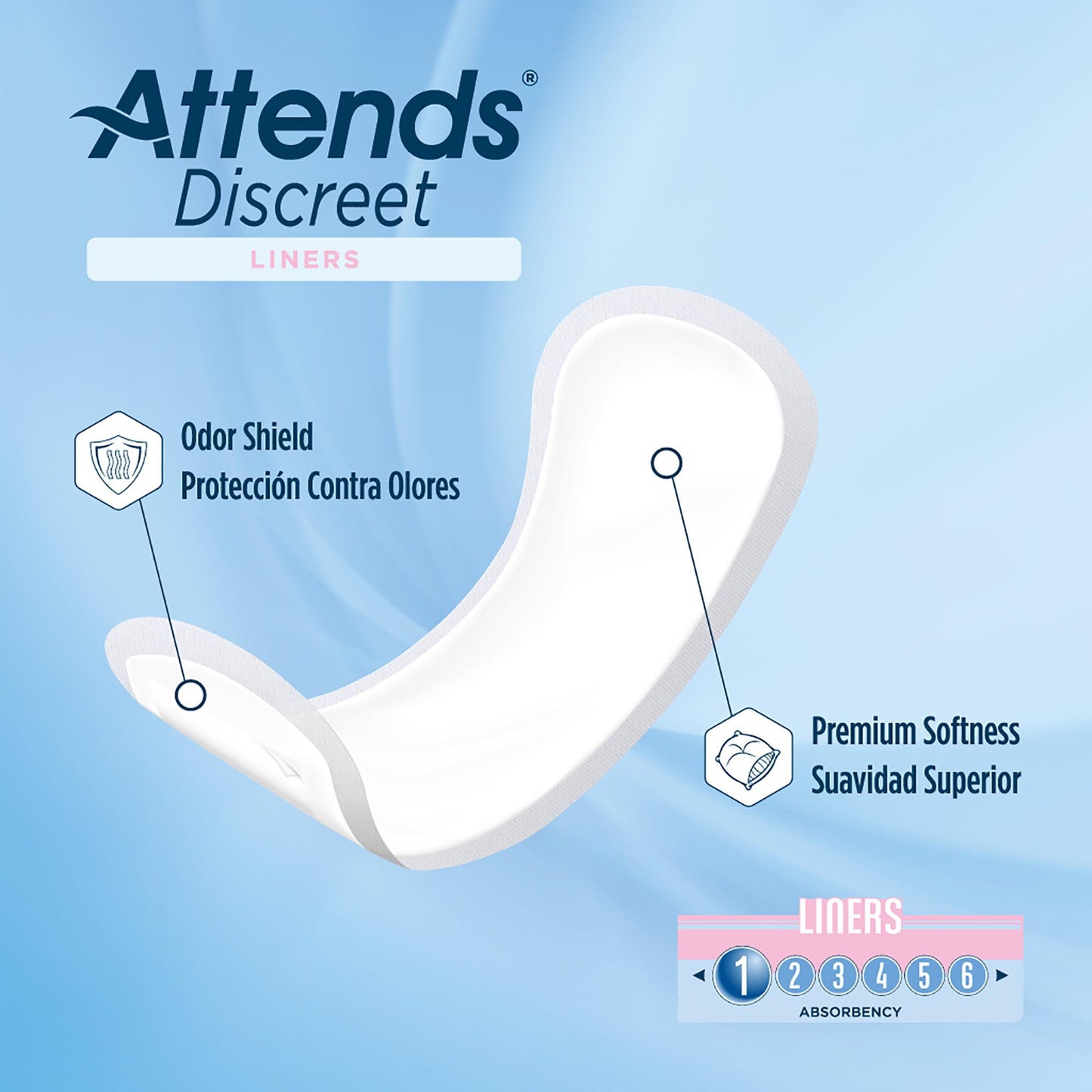 Attends® Discreet Bladder Control Pad 6 Inch Length Light Absorbency Polymer Core One Size Fits Most (1039120_CS)