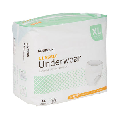 McKesson Classic Unisex Adult Absorbent Underwear Pull On with Tear Away Seams X-Large Disposable Light Absorbency (884178_CS)