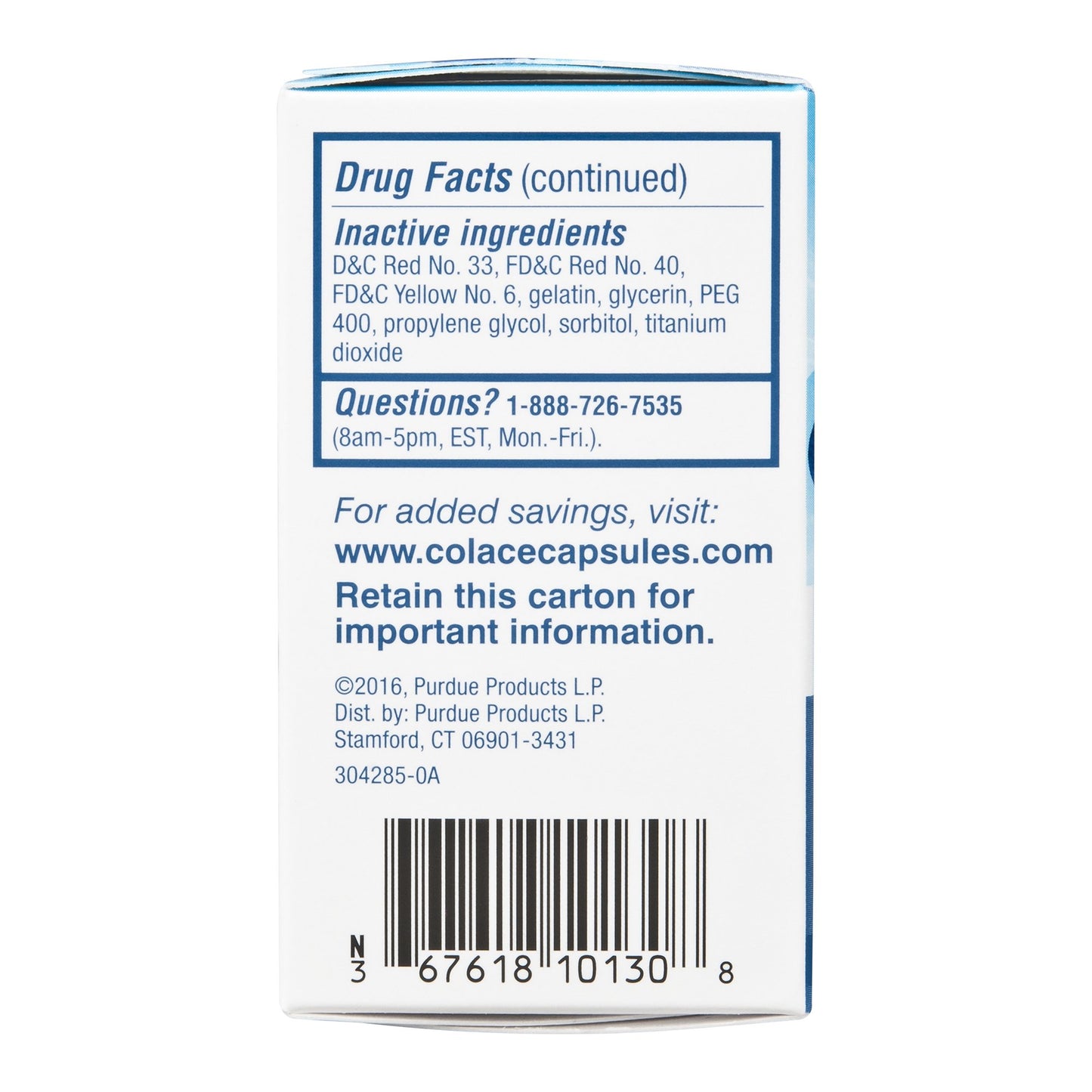 Colace® Stool Softener Capsule 30 per Box 100 mg Strength Docusate Sodium (830847_BX)