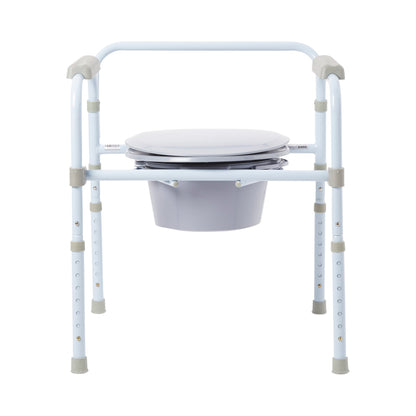 McKesson 3-in-1 Commode Chair Fixed Arms Steel Frame Back Bar 13-3/4 Inch Seat Width 350 lbs. Weight Capacity (1065227_EA)