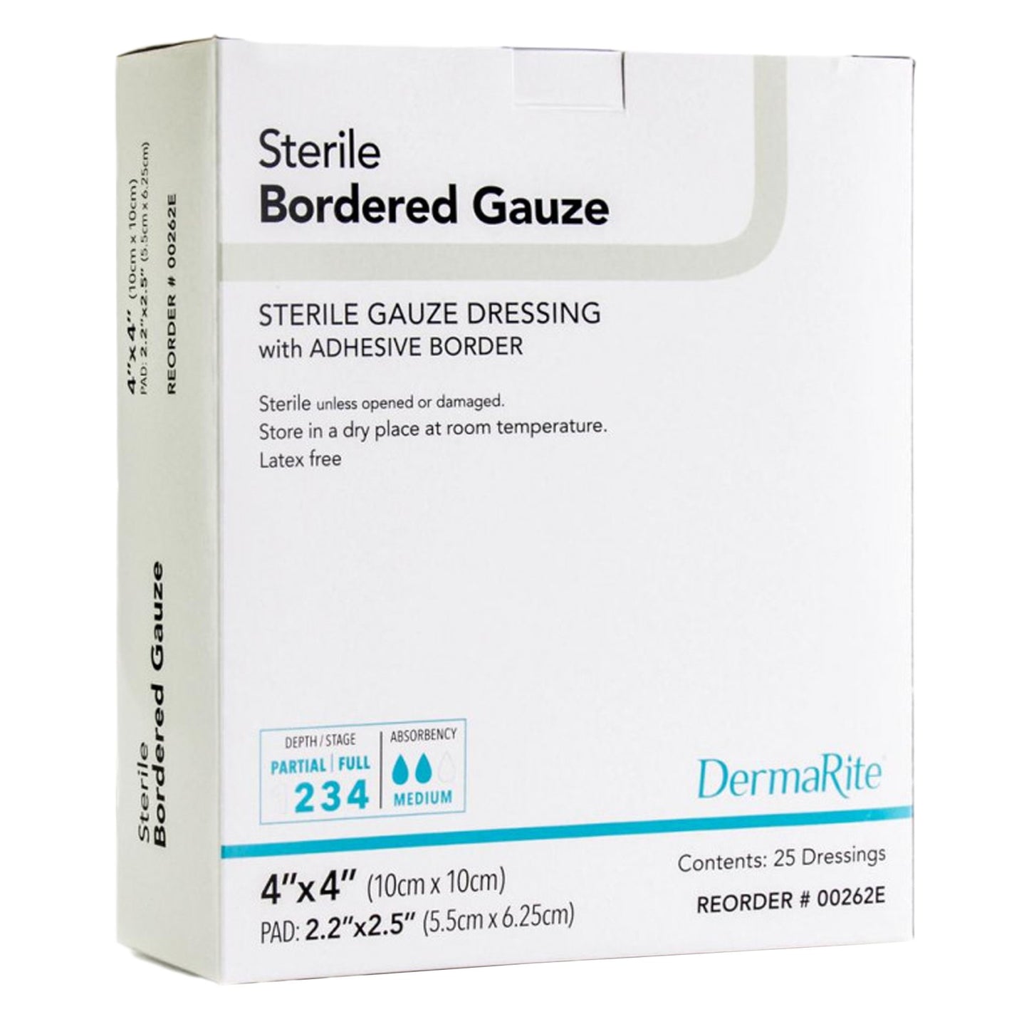 DermaRite® Bordered Gauze Island Dressing 4 X 4 Inch Square Sterile (867882_EA)