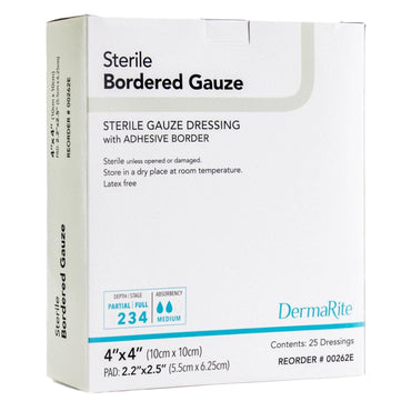 DermaRite® Bordered Gauze Island Dressing 4 X 4 Inch Square Sterile (867882_EA)