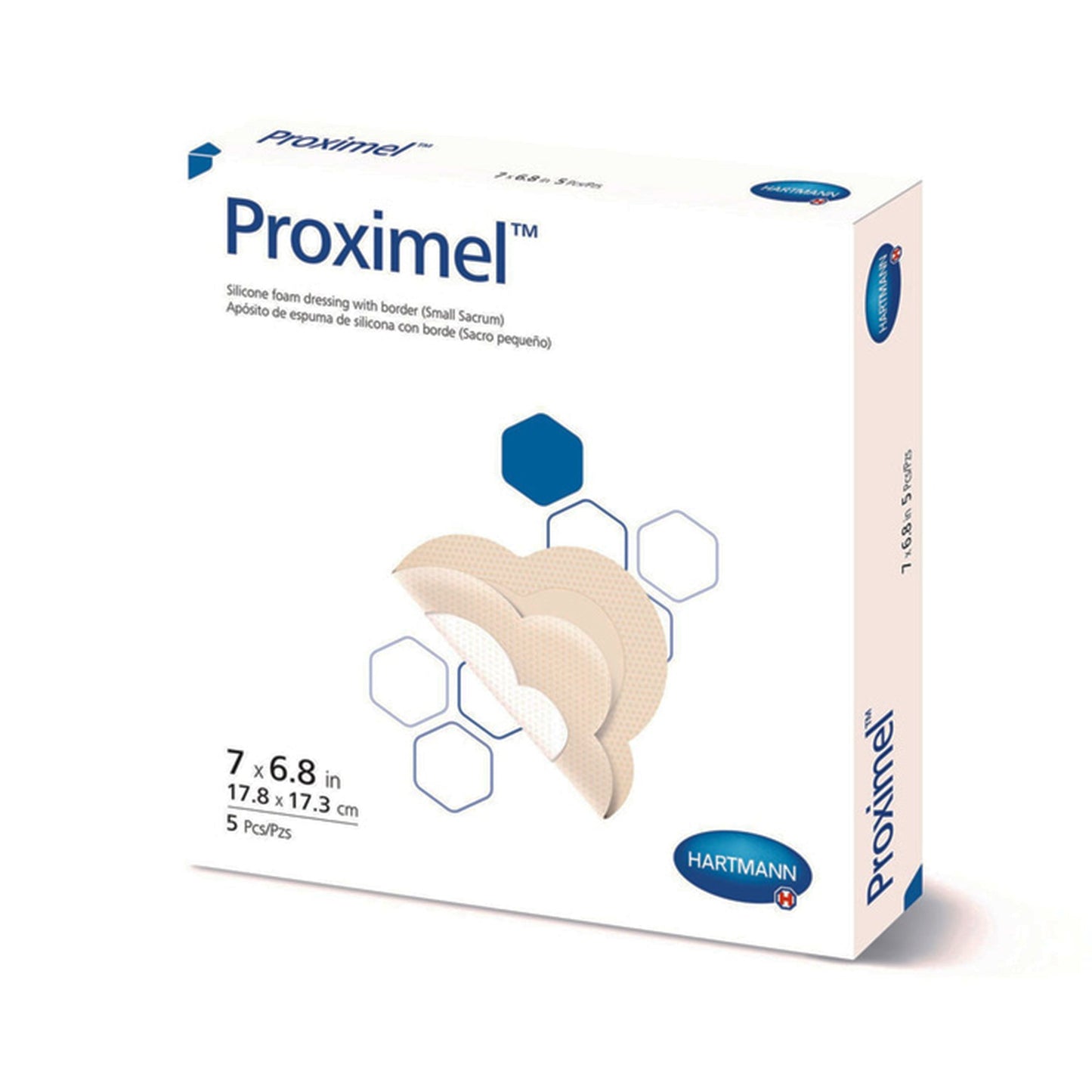 Proximel® Foam Dressing 6-4/5 X 7 Inch With Border Waterproof Film Backing Silicone Adhesive Sacral Sterile (1242035_CS)