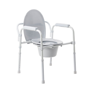McKesson 3-in-1 Commode Chair Fixed Arms Steel Frame Back Bar 13-1/4 Inch Seat Width 350 lbs. Weight Capacity (1073633_CS)