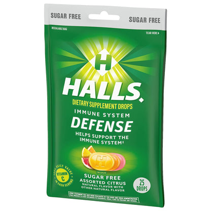 Halls® Defense Vitamin C Supplement Lozenge 25 per Bag Citrus Flavor (1231573_BG)