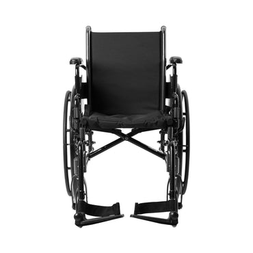 McKesson Lightweight Wheelchair Dual Axle Desk Length Arm Swing-Away Footrest Black Upholstery 16 Inch Seat Width Adult 300 lbs. Weight Capacity (1065282_EA)