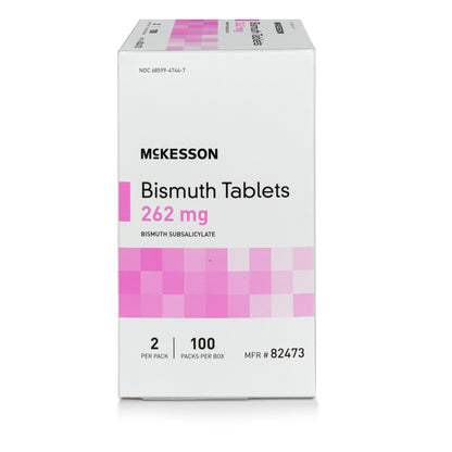 McKesson Brand Anti-Diarrheal 262 mg Strength Tablet 100 per Box (1111737_BX)