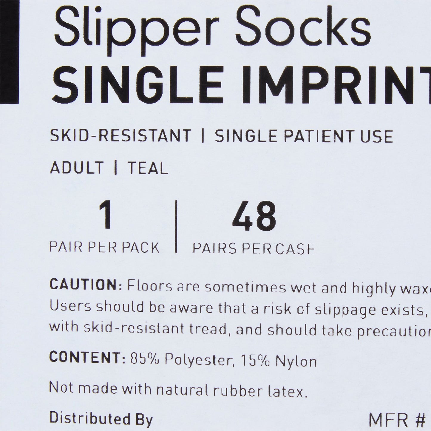 McKesson Terries™ Slipper Socks Unisex Adult Large Single Tread Single Patient Use Teal (334874_CS)