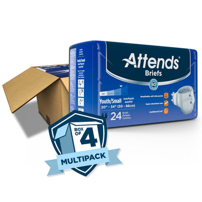 Attends® Unisex Youth Incontinence Brief Small Disposable Heavy Absorbency (959837_BG)
