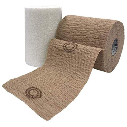 CoFlex® TLC Zinc with Indicators 2 Layer Compression Bandage System 4 Inch X 6 Yard / 4 Inch X 7 Yard Self-adherent / Pull On Closure Tan NonSterile 25 to 30 mmHg (1194370_BX)