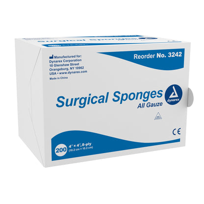 Dynarex® Gauze Sponge 4 X 4 Inch 8-Ply NonSterile 200 per Pack (575161_PK)