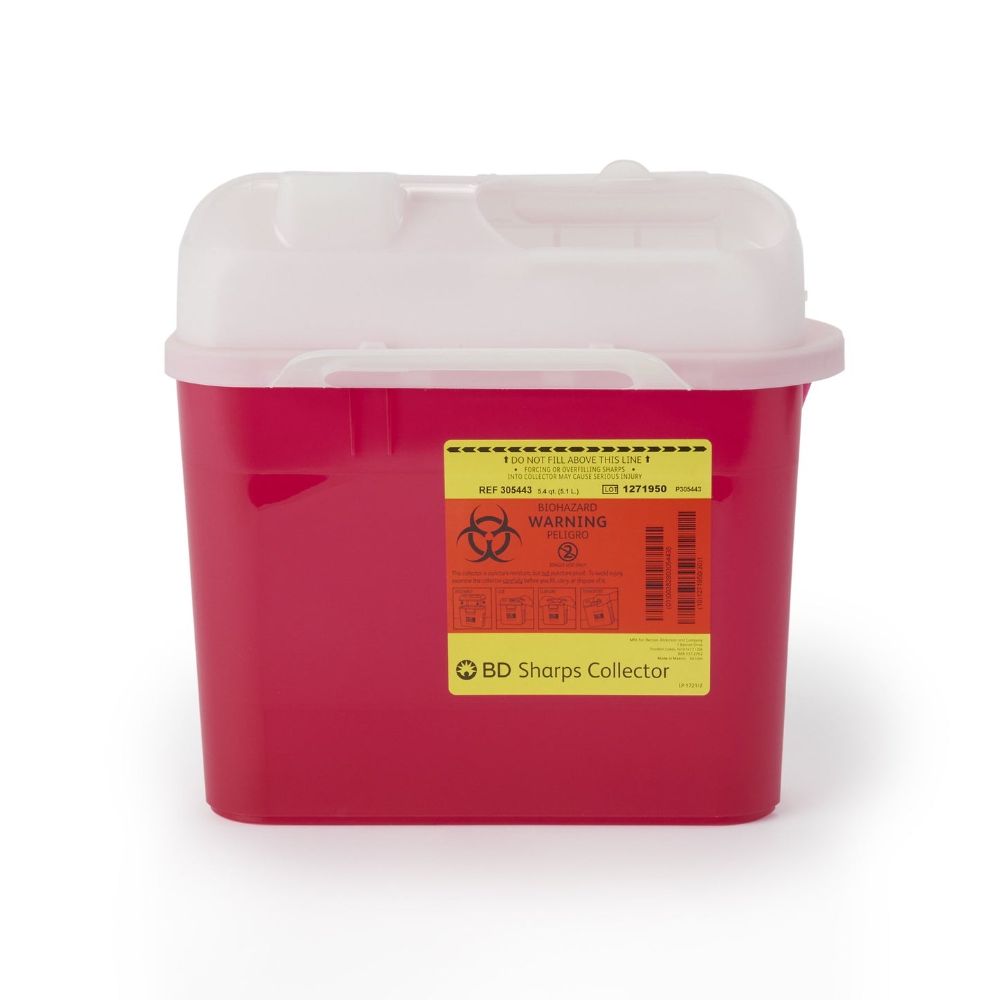 BD™ Gardian Sharps Container Red Base 11-7/10 H X 16-3/5 W X 4-1/2 D Inch Horizontal Entry 1.35 Gallon (207527_EA)