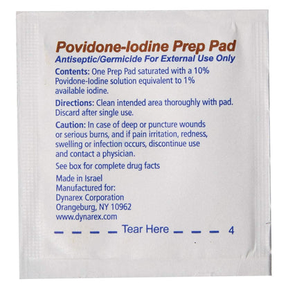 Dynarex® PVP Prep Pad 10% Strength Povidone-Iodine Individual Packet Medium NonSterile (632679_EA)