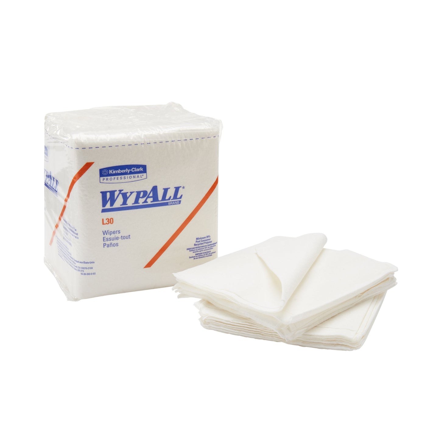 WypAll® L30 Task Wipe Light Duty 90 Count Poly Pack 12 X 12-1/2 Inch NonSterile Disposable (514550_CS)