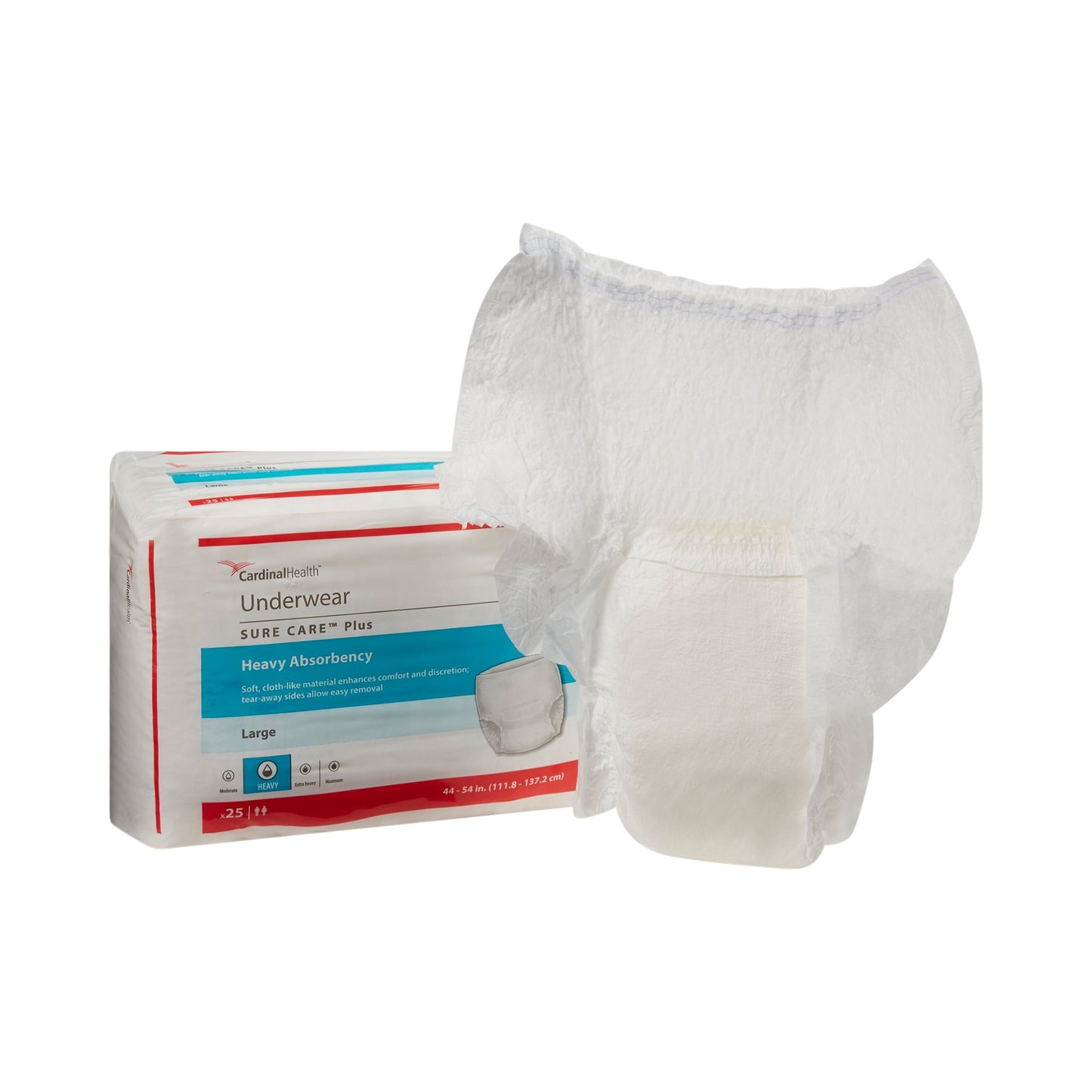Sure Care™ Plus Unisex Adult Absorbent Underwear Pull On with Tear Away Seams Large Disposable Heavy Absorbency (823429_CS)