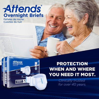 Attends® Overnight Unisex Adult Incontinence Brief Medium Disposable Heavy Absorbency (1078990_CS)