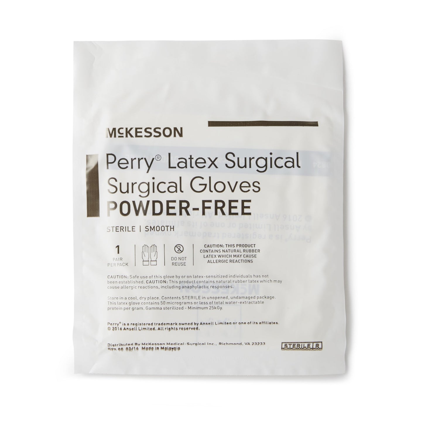 McKesson Perry® Surgical Glove Size 6.5 Sterile Latex Standard Cuff Length Smooth Cream Chemo Tested (1044705_PR)
