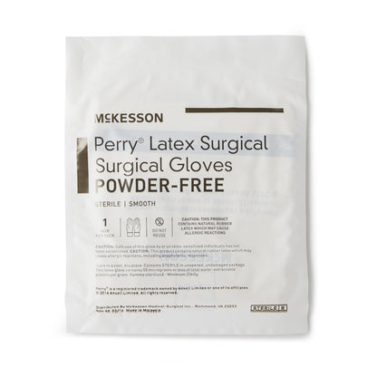 McKesson Perry® Surgical Glove Size 6.5 Sterile Latex Standard Cuff Length Smooth Cream Chemo Tested (1044705_CS)