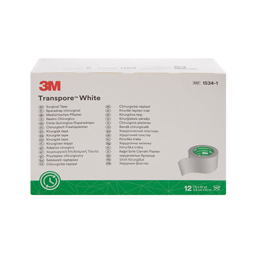 3M™ Transpore™ White Medical Tape White 1 Inch X 10 Yard Plastic NonSterile (445278_BX)
