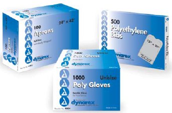 Dynarex Bib Slipover Disposable Polyethylene / Tissue (670191_CS)