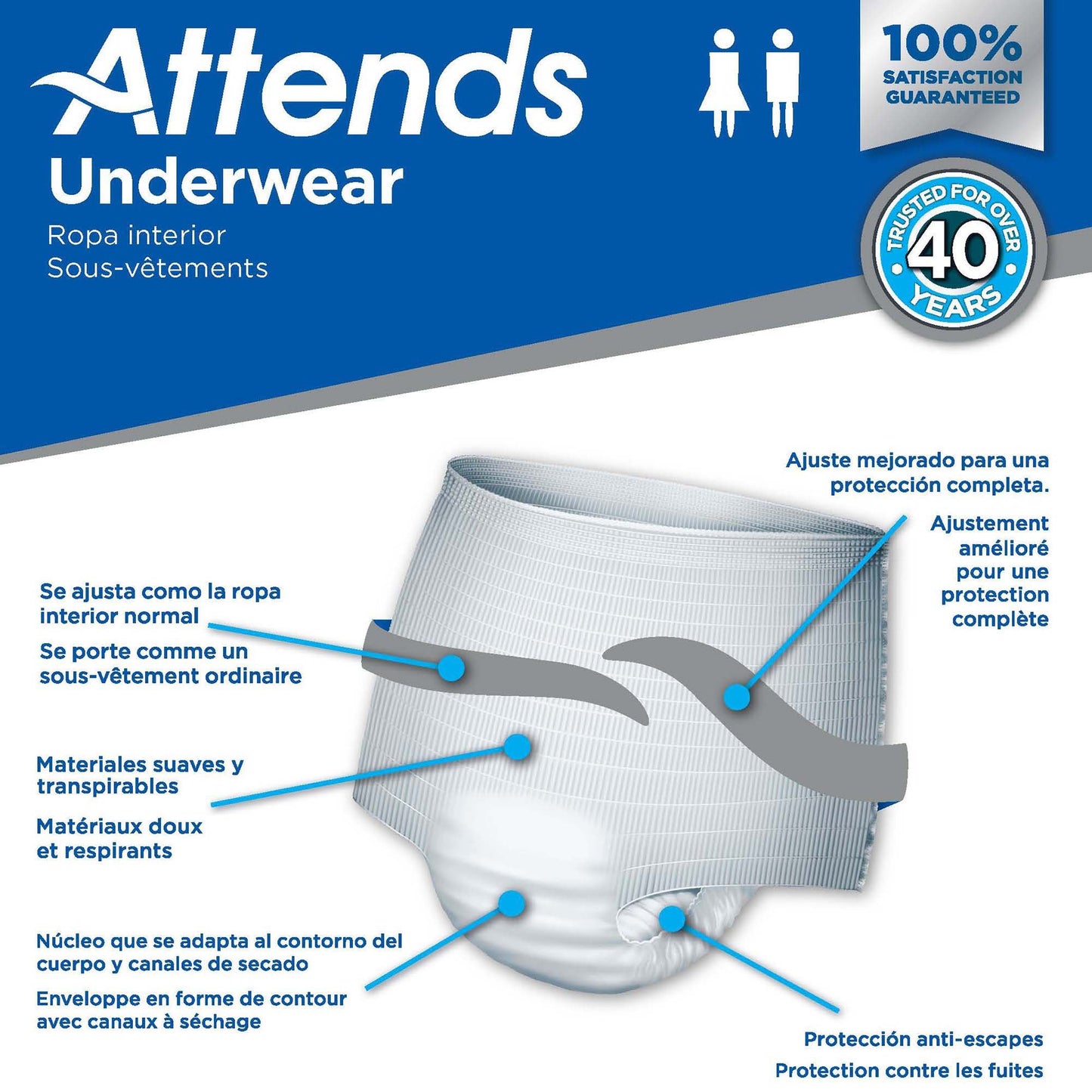 Attends® Care Unisex Adult Absorbent Underwear Pull On with Tear Away Seams X-Large Disposable Heavy Absorbency (771658_CS)