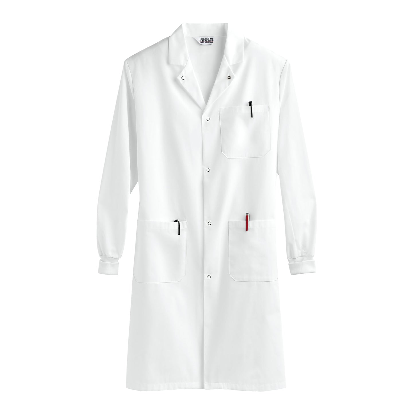 Fashion Seal Uniforms Lab Coat White Medium Knee Length 80% Polyester / 20% Cotton Reusable (481348_EA)