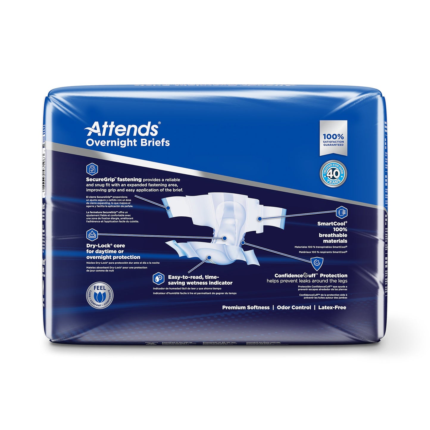Attends® Overnight Unisex Adult Incontinence Brief Medium Disposable Heavy Absorbency (1078990_CS)