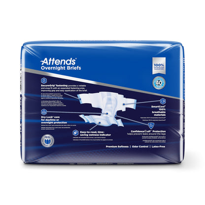 Attends® Overnight Unisex Adult Incontinence Brief Medium Disposable Heavy Absorbency (1078990_CS)