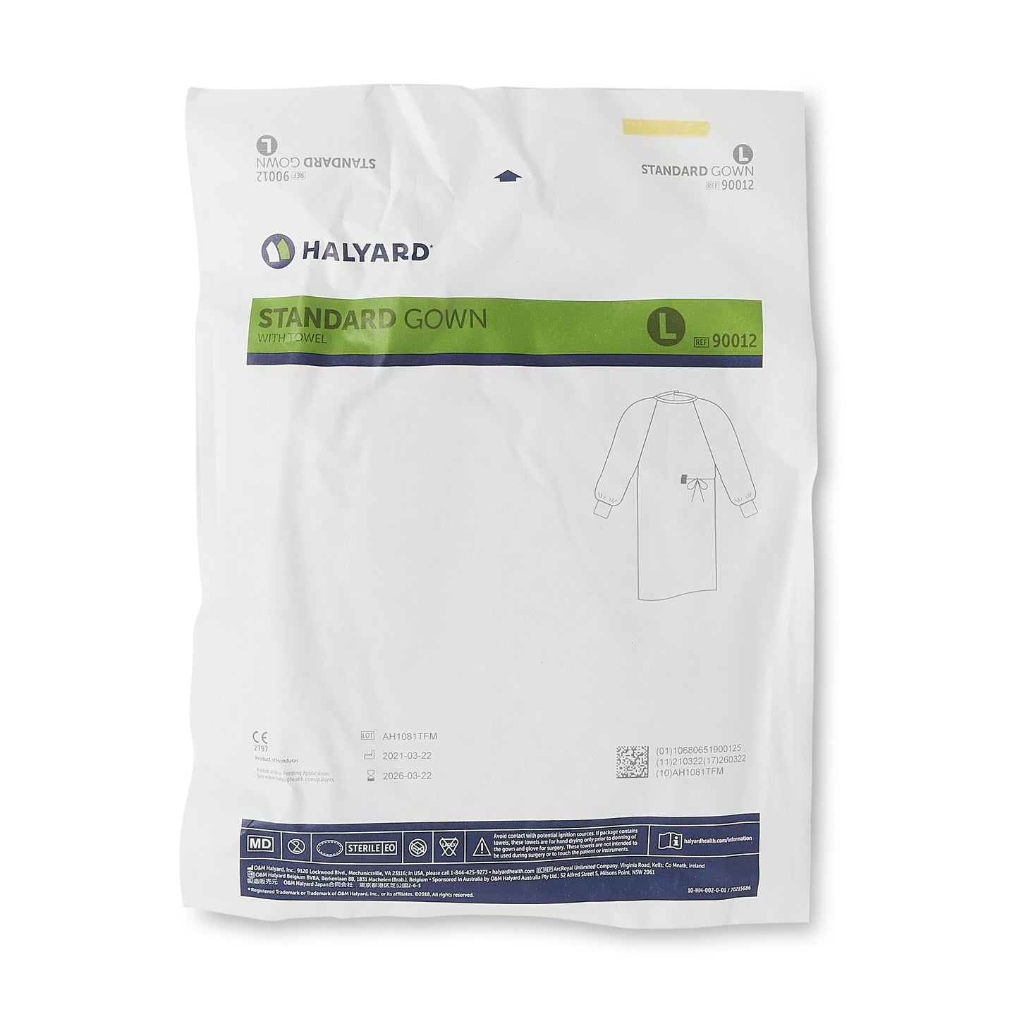 Evolution 4 Non-Reinforced Surgical Gown with Towel Large Blue Sterile Not Rated Disposable (167990_EA)