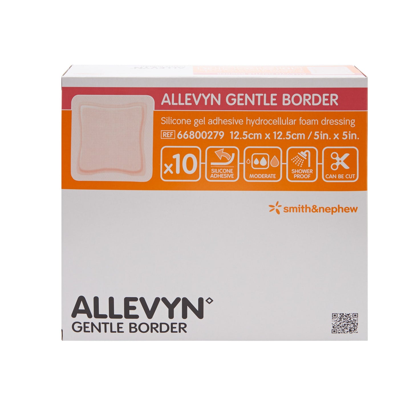 Allevyn Gentle Border Foam Dressing 5 X 5 Inch With Border Film Backing Silicone Gel Adhesive Square Sterile (665773_EA)