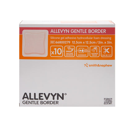 Allevyn Gentle Border Foam Dressing 5 X 5 Inch With Border Film Backing Silicone Gel Adhesive Square Sterile (665773_EA)