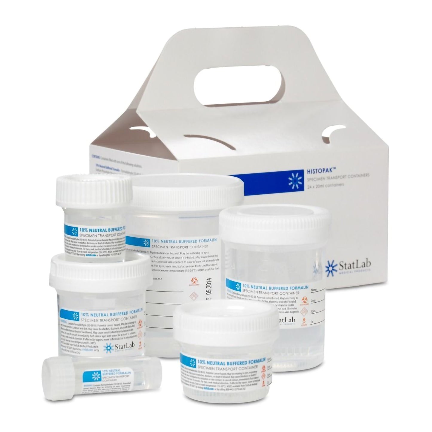 StatLab Medical Products Prefilled Formalin Container 3.5 mL Fill in 7 mL (0.24 oz.) Screw Cap Warning Label NonSterile (1042515_CS)