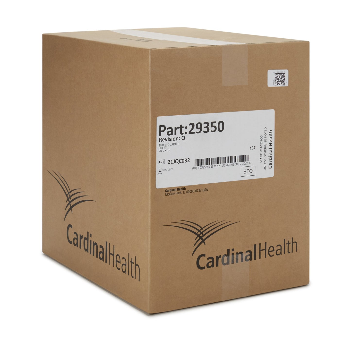 Cardinal General Purpose Drape Three-Quarter Drape 56 W X 77 L Inch Sterile (269522_CS)