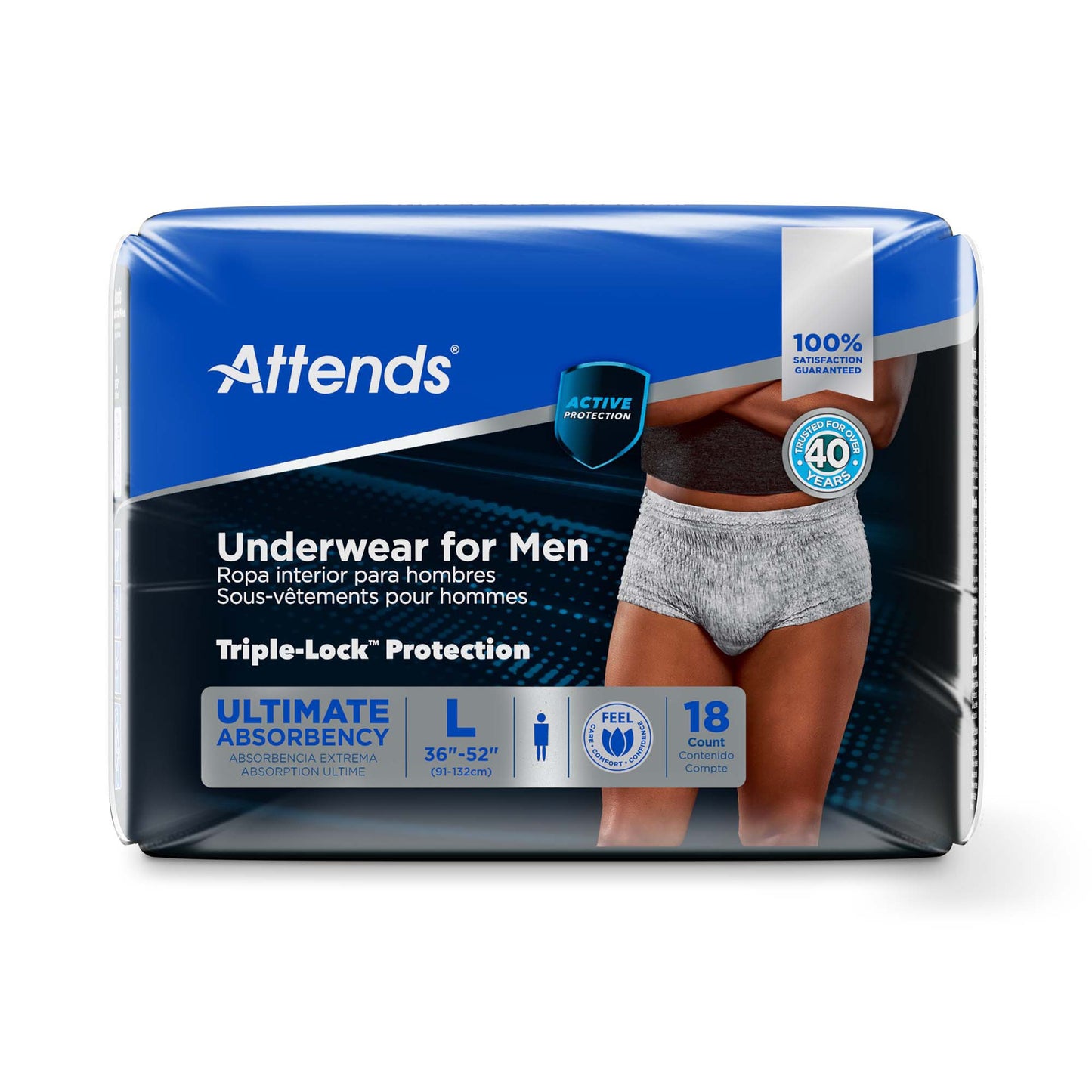 Attends® For Men Male Adult Absorbent Underwear Pull On with Tear Away Seams Large Disposable Heavy Absorbency (1039114_CS)
