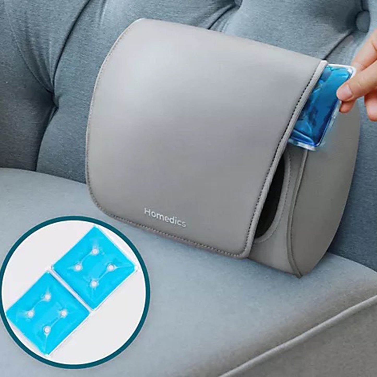 HoMedics® Shiatsu Massage Pillow with Hot & Cold 3.94 X 8.66 X 12.99 Inch (1253813_EA)