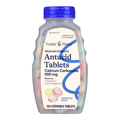 Foster & Thrive™ Antacid 500 mg Strength Chewable Tablet 150 Per Bottle (1235100_BT)