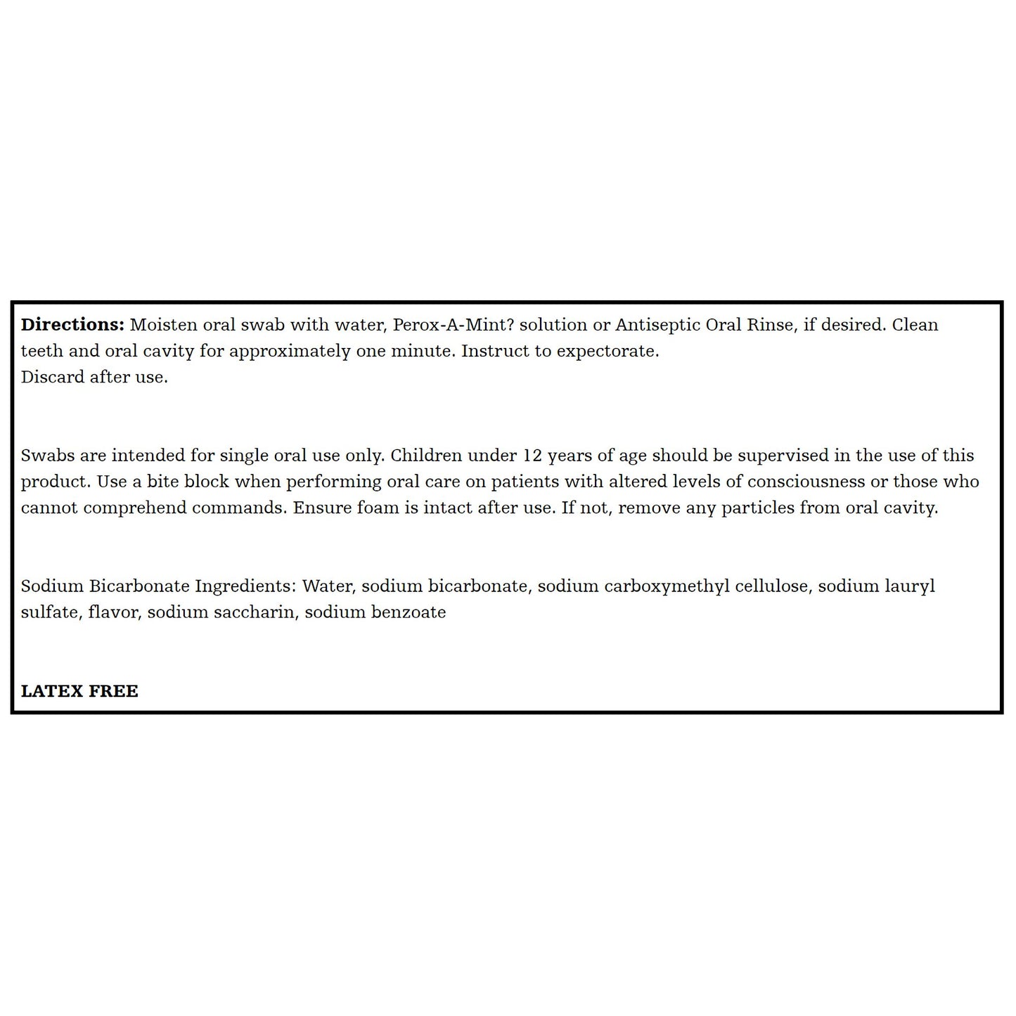 Toothette® Plus Oral Swab Sodium Bicarbonate Foam Tip 20 per Pack (362537_CS)