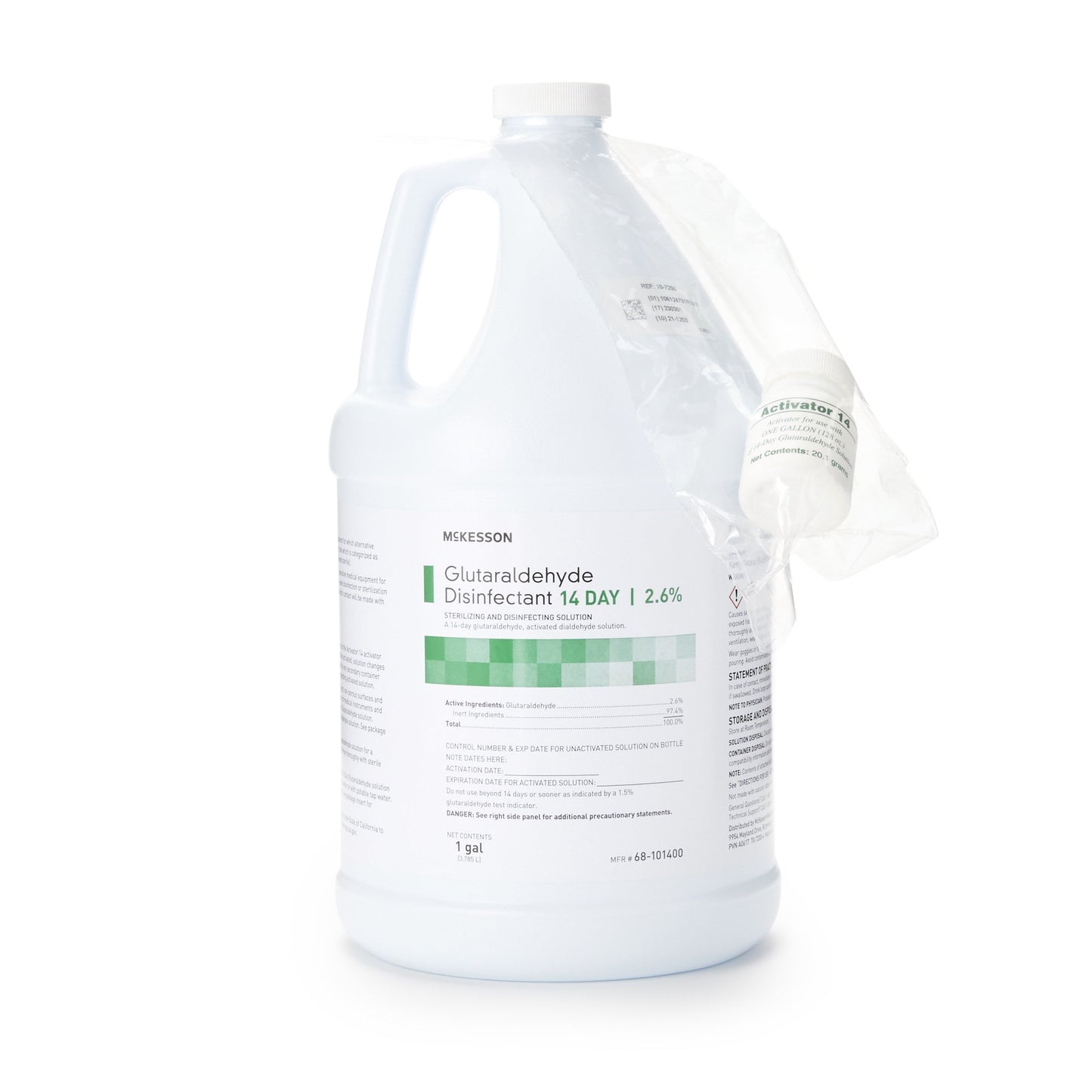 McKesson 14 Day Glutaraldehyde High-Level Disinfectant Activation Required Liquid 1 gal. Jug Reusable (512838_CS)