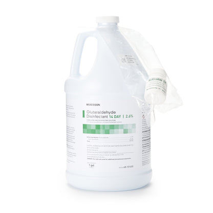 McKesson 14 Day Glutaraldehyde High-Level Disinfectant Activation Required Liquid 1 gal. Jug Reusable (512838_CS)