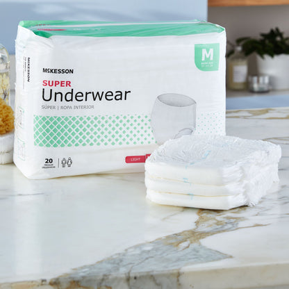 McKesson Unisex Adult Absorbent Underwear Pull On with Tear Away Seams Medium Disposable Moderate Absorbency (1123832_CS)