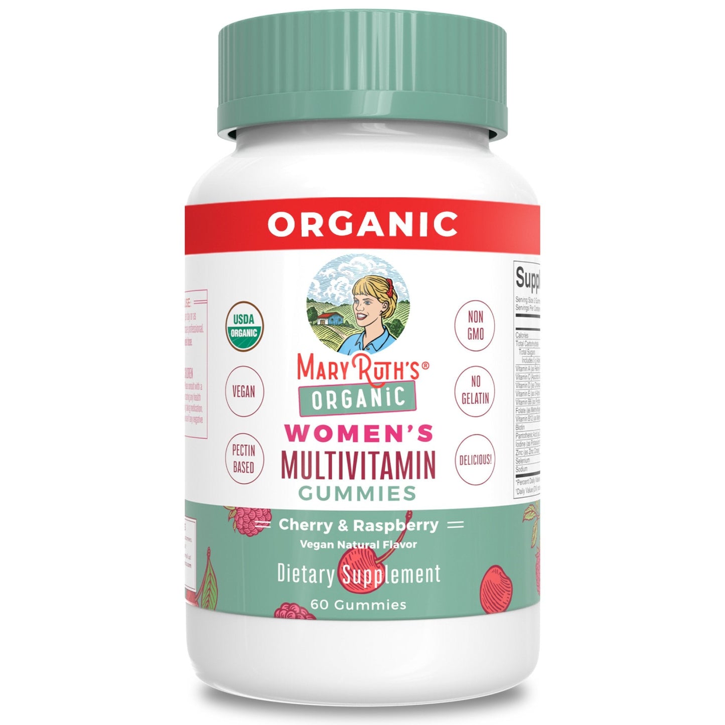 Mary Ruth's® Organic Women's Multivitamin Supplement Vitamin A / C / D / E 450 mcg - 20 mg - 6 mcg - 7 mg Strength Gummie 60 Per Bottle Strawberry Flavor (1271765_EA)