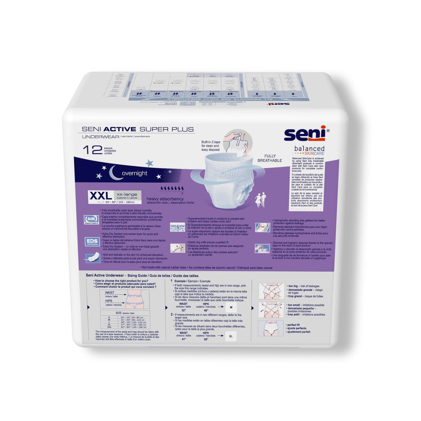 Seni® Active Super Plus Unisex Adult Absorbent Underwear Pull On with Tear Away Seams 2X-Large Disposable Heavy Absorbency (1226547_PK)