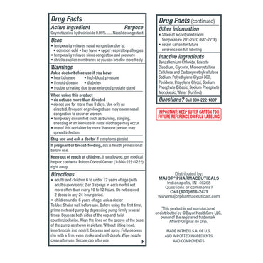 Major Pharmaceuticals Sinus Relief 0.05% Strength Nasal Spray 30 mL (1260332_EA)