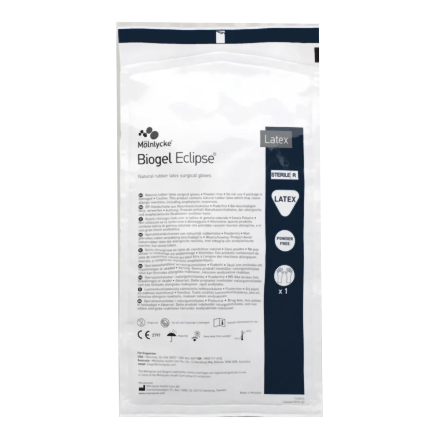 Biogel® Eclipse™ Surgical Glove Size 6.5 Sterile Latex Standard Cuff Length Micro-Textured Straw Not Chemo Approved (524121_BX)