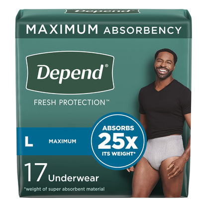 Depend® Fresh Protection Male Adult Absorbent Underwear Waistband Style Large Disposable Heavy Absorbency (1090312_PK)